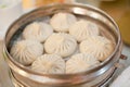 Aluminum steamer put delicious steamed stuffed bun Royalty Free Stock Photo